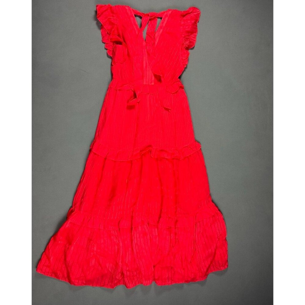 Ted Baker Tiliana – Ruffle Detail Tiered Midi Dress Coral Sz 1 -4US  $398 - Picture 4 of 11